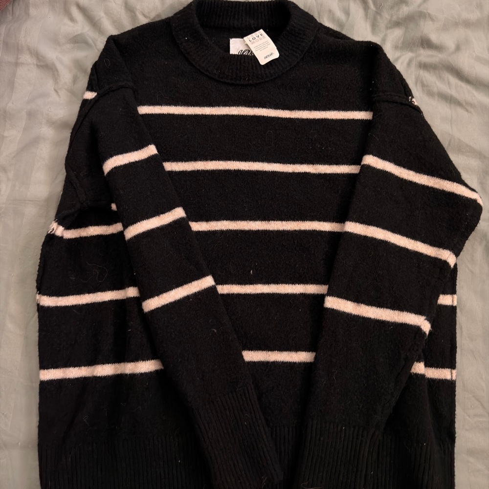 Black and White Striped Sweater